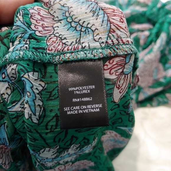 TORRID CHIFFON LUREX BUTTON-UP BLOUSE - Picture 8 of 9